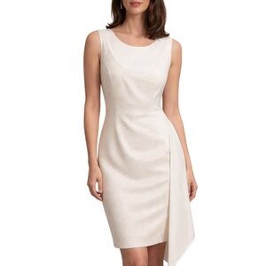 John Paul Ataker Asymmetrical Ivory Dress Midi Cocktail Dress